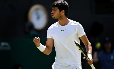 Tênis: Carlos Alcaraz em Wimbledon 2023, pura determinação